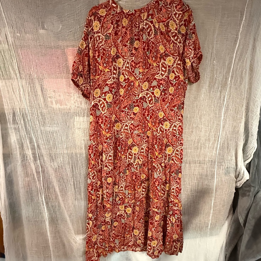 Paisley Red Maxi Dress - Picture 2 of 9
